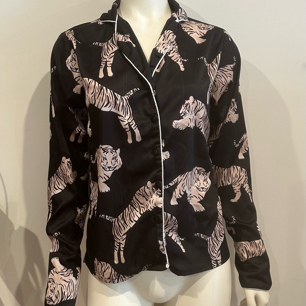 ✨ Averie Sierra Satin Pajama Top – Only (No Pants) ✨